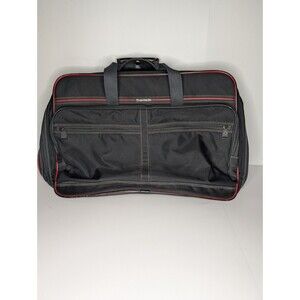 Vtg Samsonite Oyster Garment Bag 1987 Black Red Trim Fold-Out Travel Luggage USA